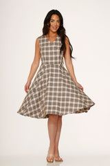 Yellow Plaid Swing Dress