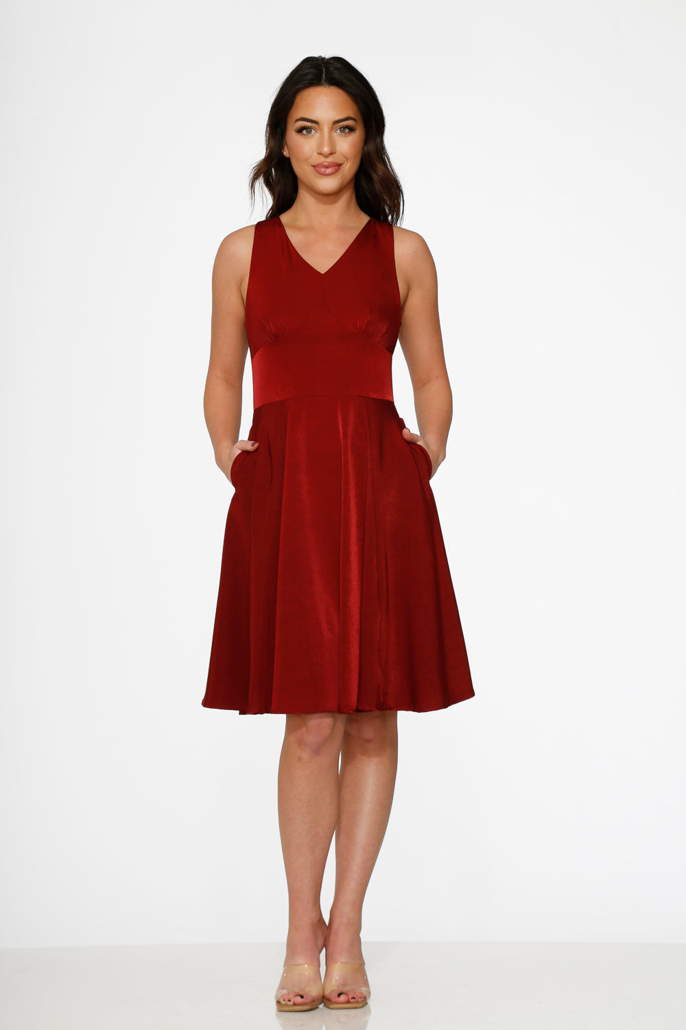 Burgundy Swing Dress