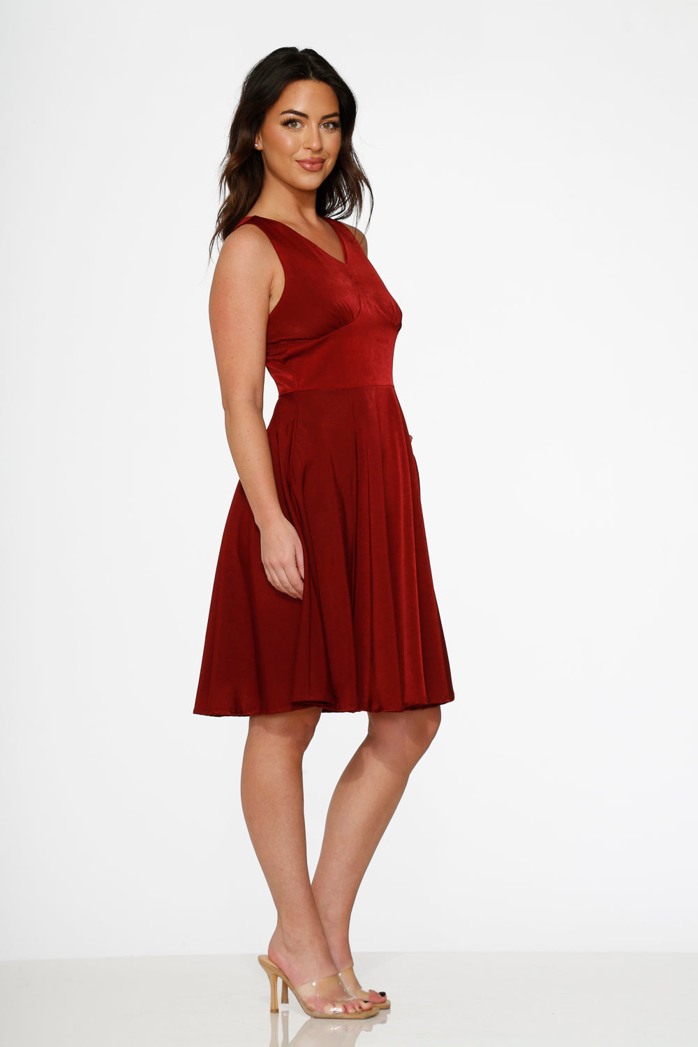Burgundy Swing Dress