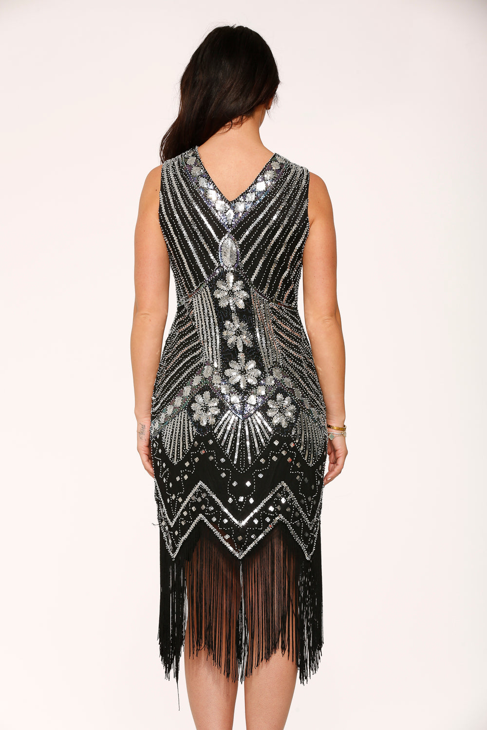 Black Silver Flapper Dress
