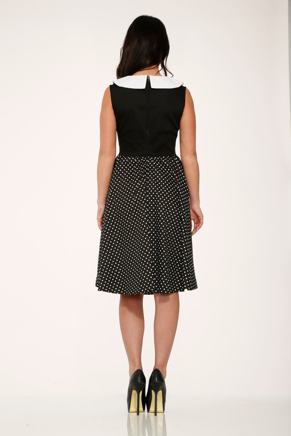 Black & White Polka Dot Swing Dress