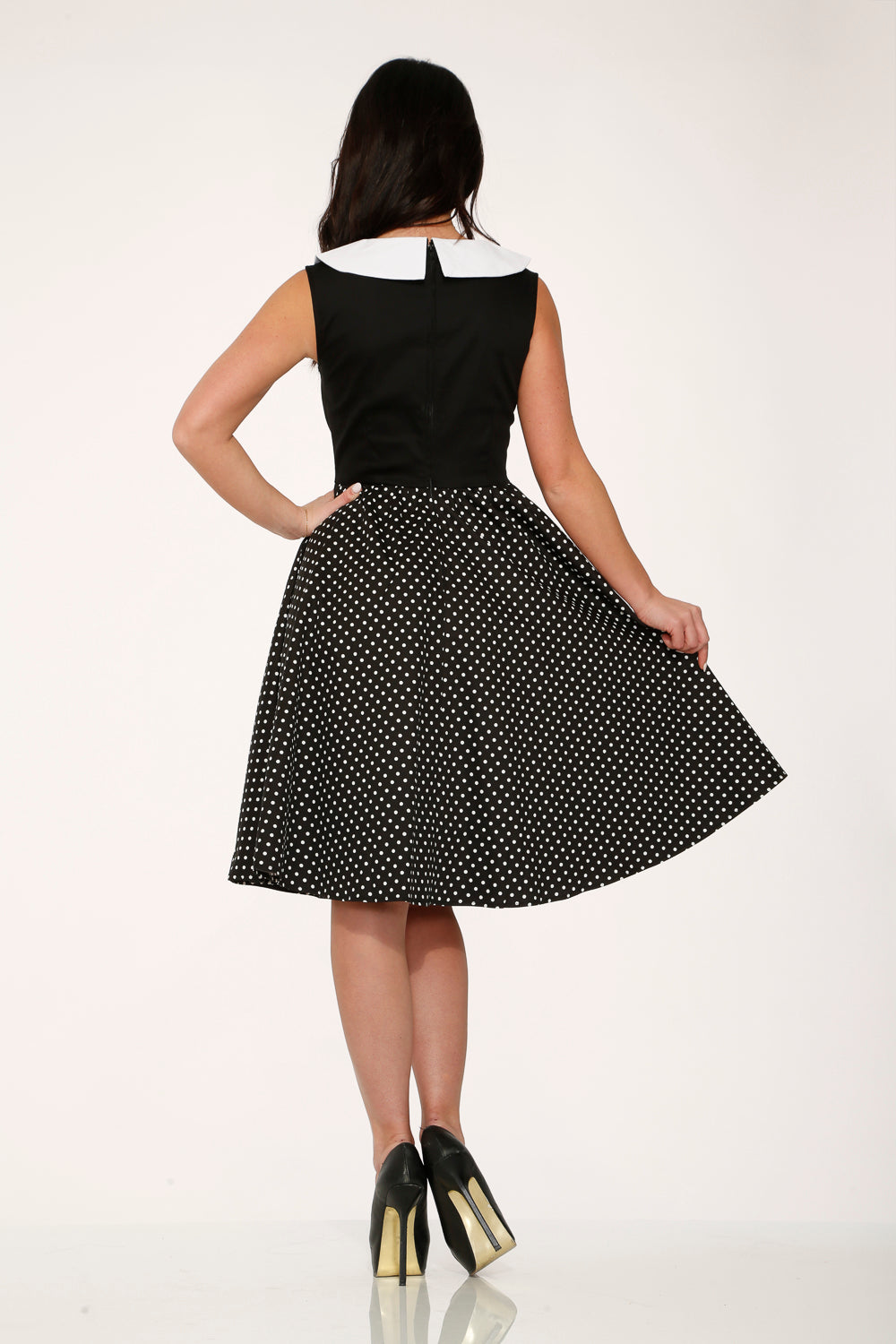 Black & White Polka Dot Swing Dress