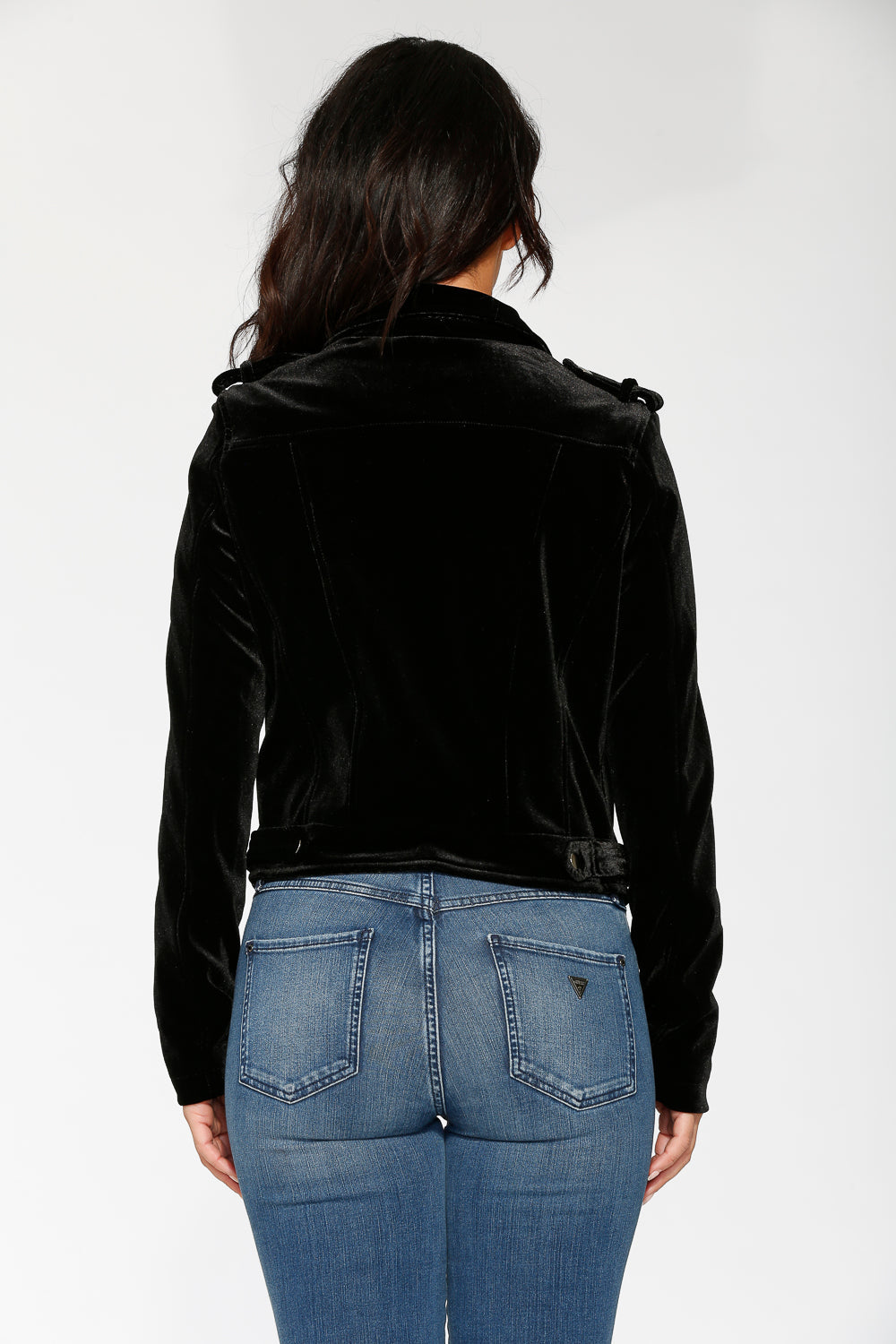 Black Velvet Moto Jacket