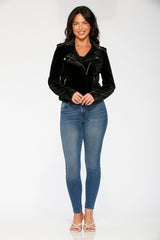 Black Velvet Moto Jacket