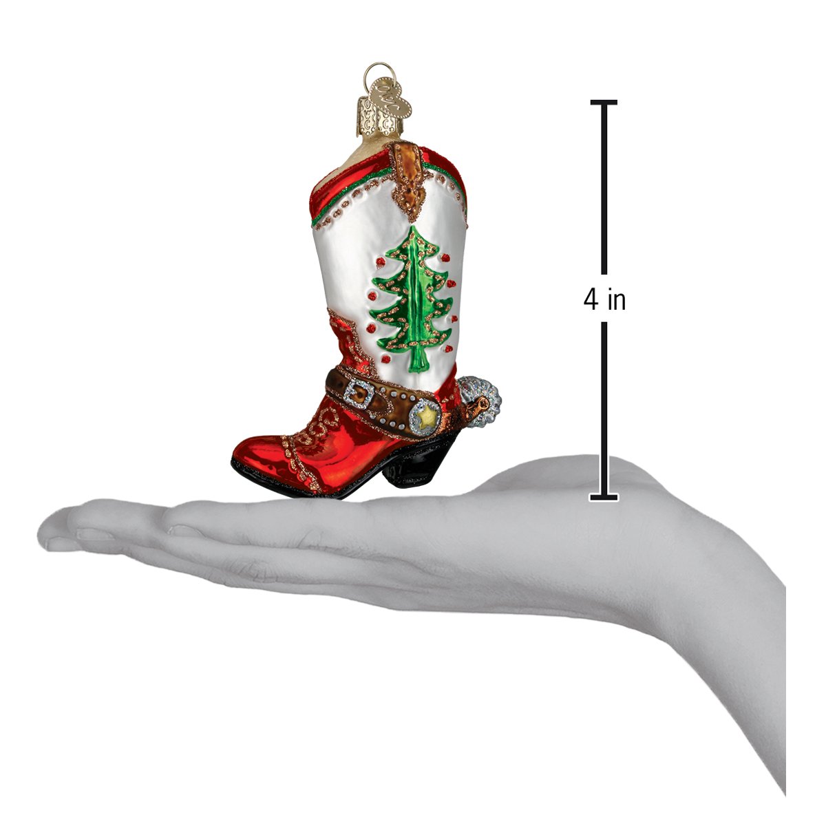 Christmas Cowboy Boot Ornament