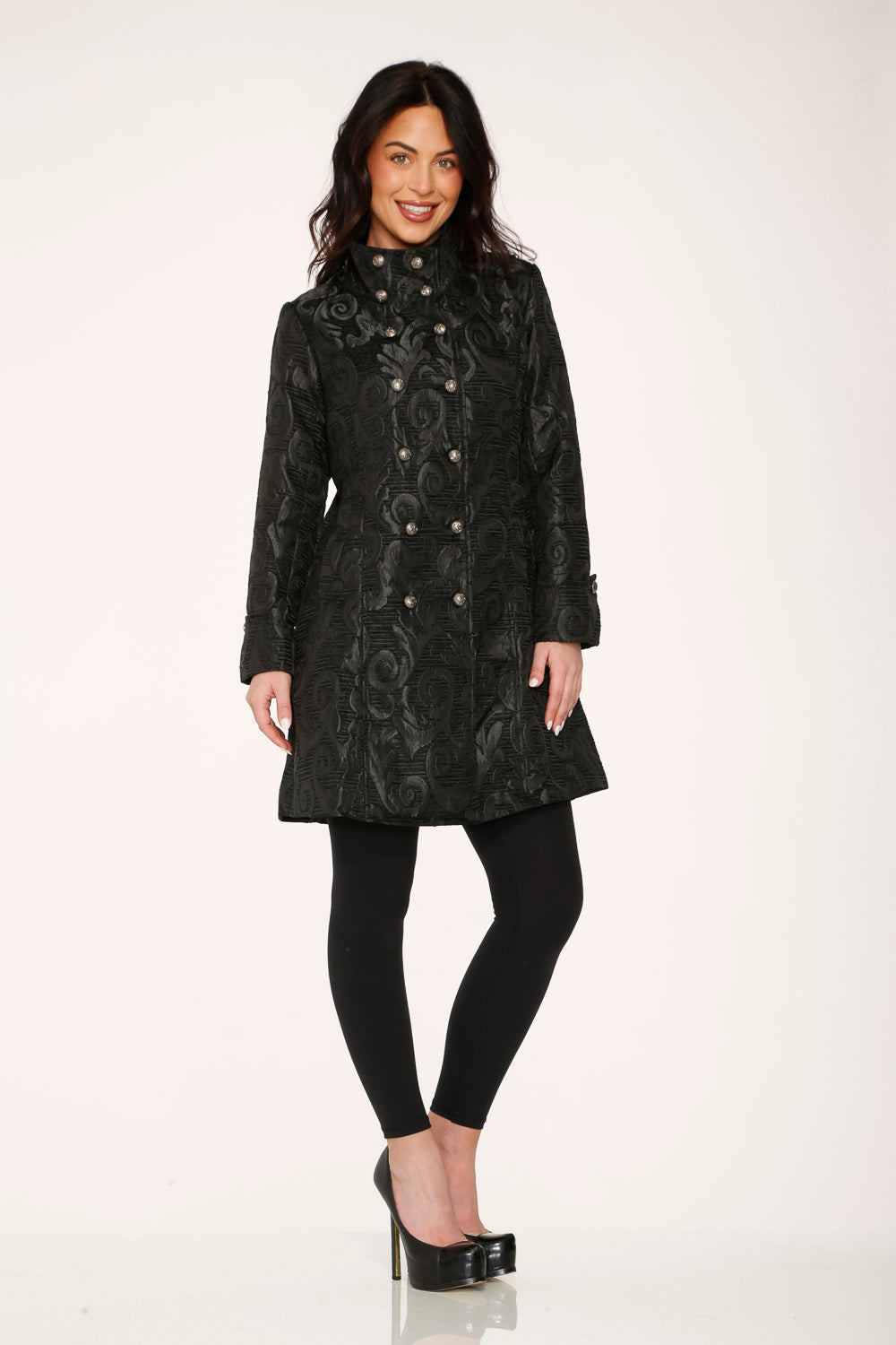 Black Brocade Women's Coat