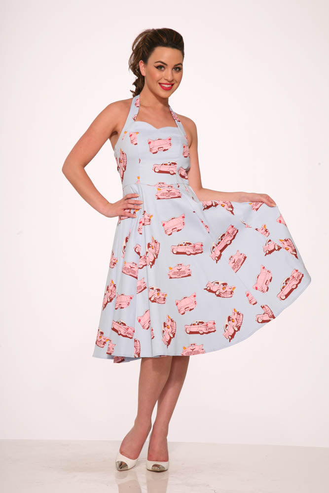 Car Hop Halter Swing Dress
