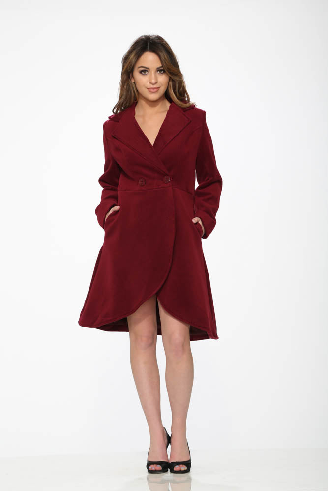 Katherine Coat in Burgundy
