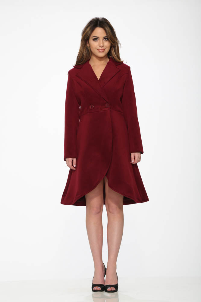 Katherine Coat in Burgundy