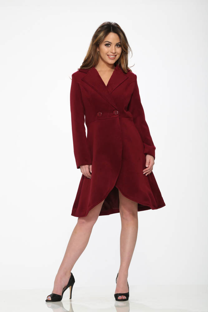 Katherine Coat in Burgundy