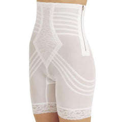 Style 6201 | Breathable High Waist Thigh Slimmer with Side Zipper | No Roll Power Mesh Hourglass Shaper | Firm to Extra Firm Support