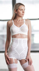 High Waist Extra Firm "No Roll" Panty Girdle with Detachable Garters | Style 6107