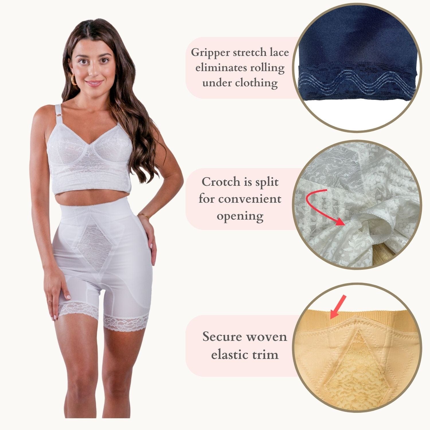 Style 6206 | High Waist Medium Control Thigh Slimmer | No Top Roll