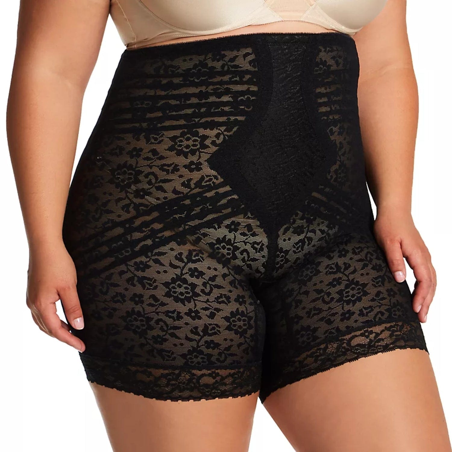 Style 6207 |  No Roll High Waist Lace Thigh Slimmer with Extra Firm Support