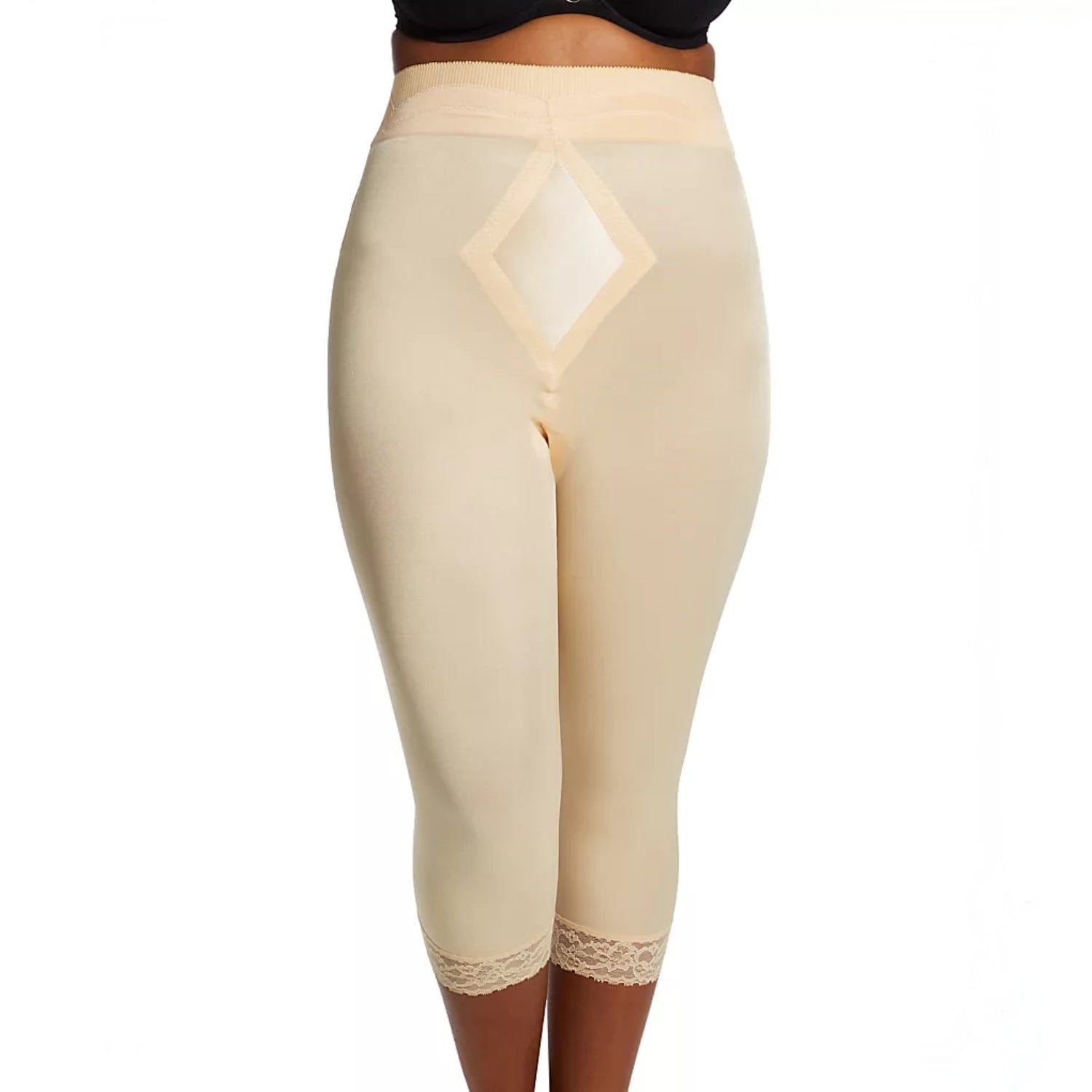 Style 6266 | High Waist Capri Pant Liner with Tummy Control Satin Panel | Memory Compression Fabric | Medium Support