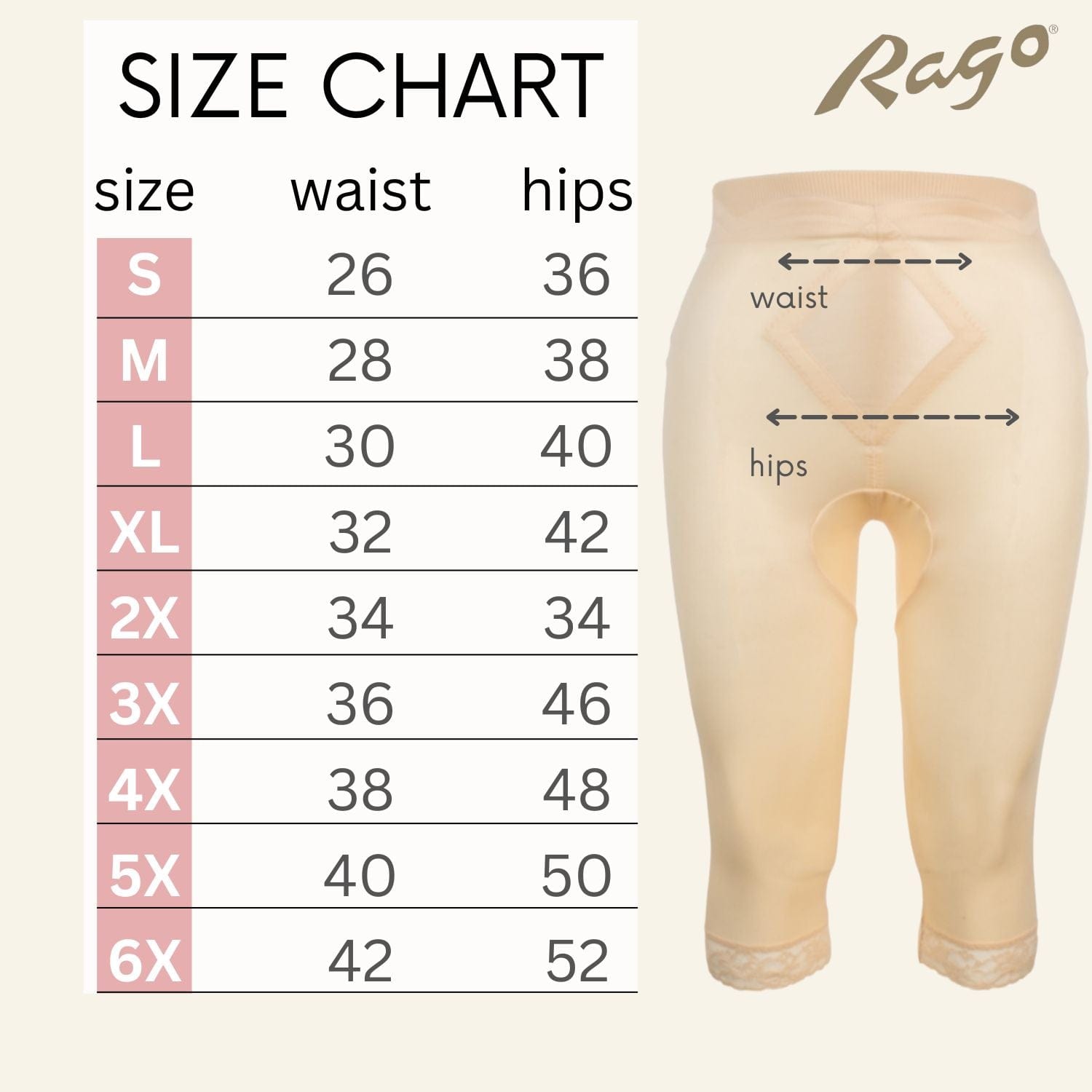 Style 6266 | High Waist Capri Pant Liner with Tummy Control Satin Panel | Memory Compression Fabric | Medium Support