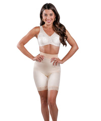 Style 518 | High Waist Light Shaping Bike Short | Satin 4-Way Stretch with Built-In Panty