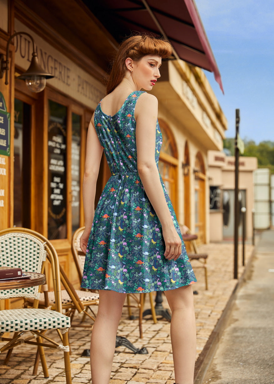 Dino Shorter Length Fit & Flare Dress