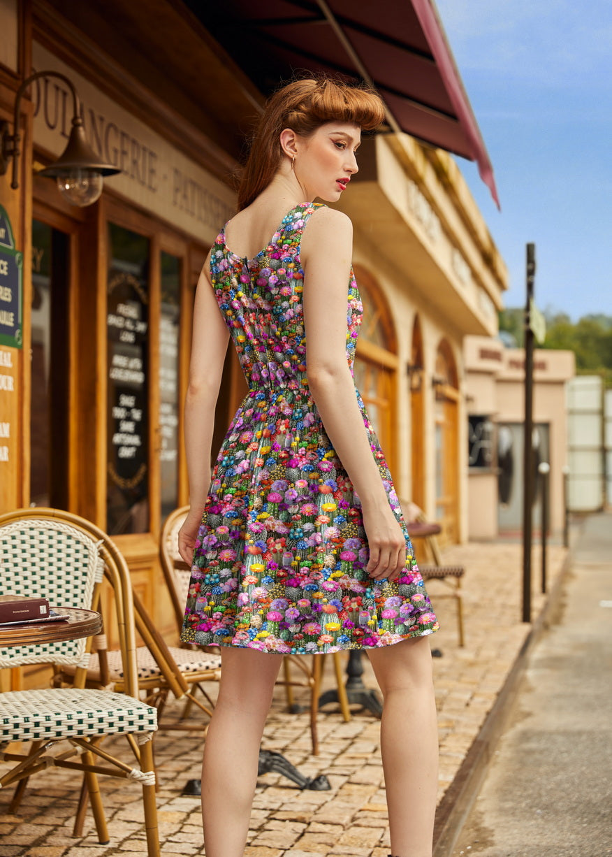 Desert Blooms Shorter Length Fit & Flare Dress