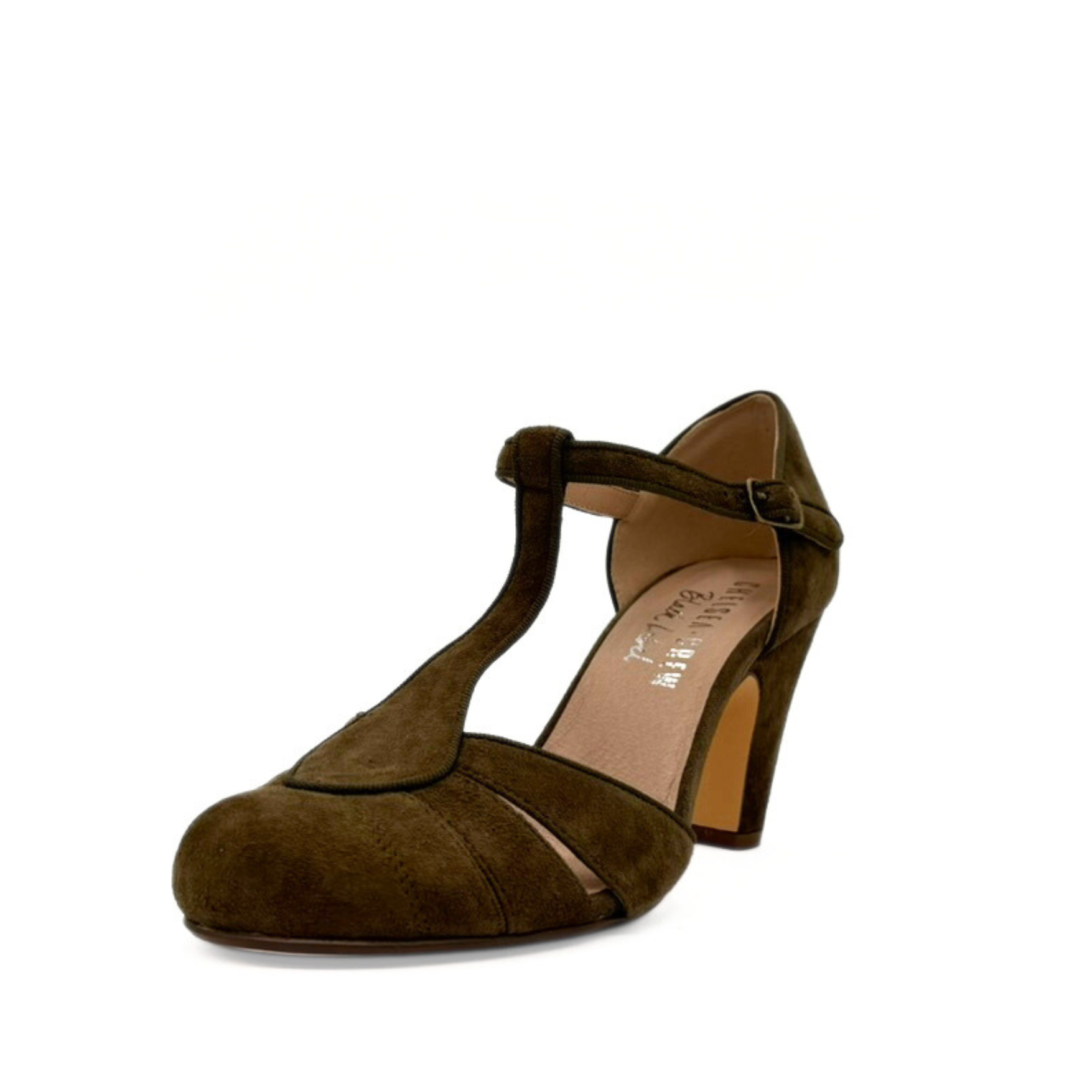 Mulberry Suede T-Strap Heels