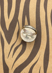 Billiard Ball #13 Sterling Silver Ring Orange