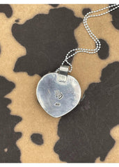 Billiard Ball Lucky #7 Heart Pendant Pink