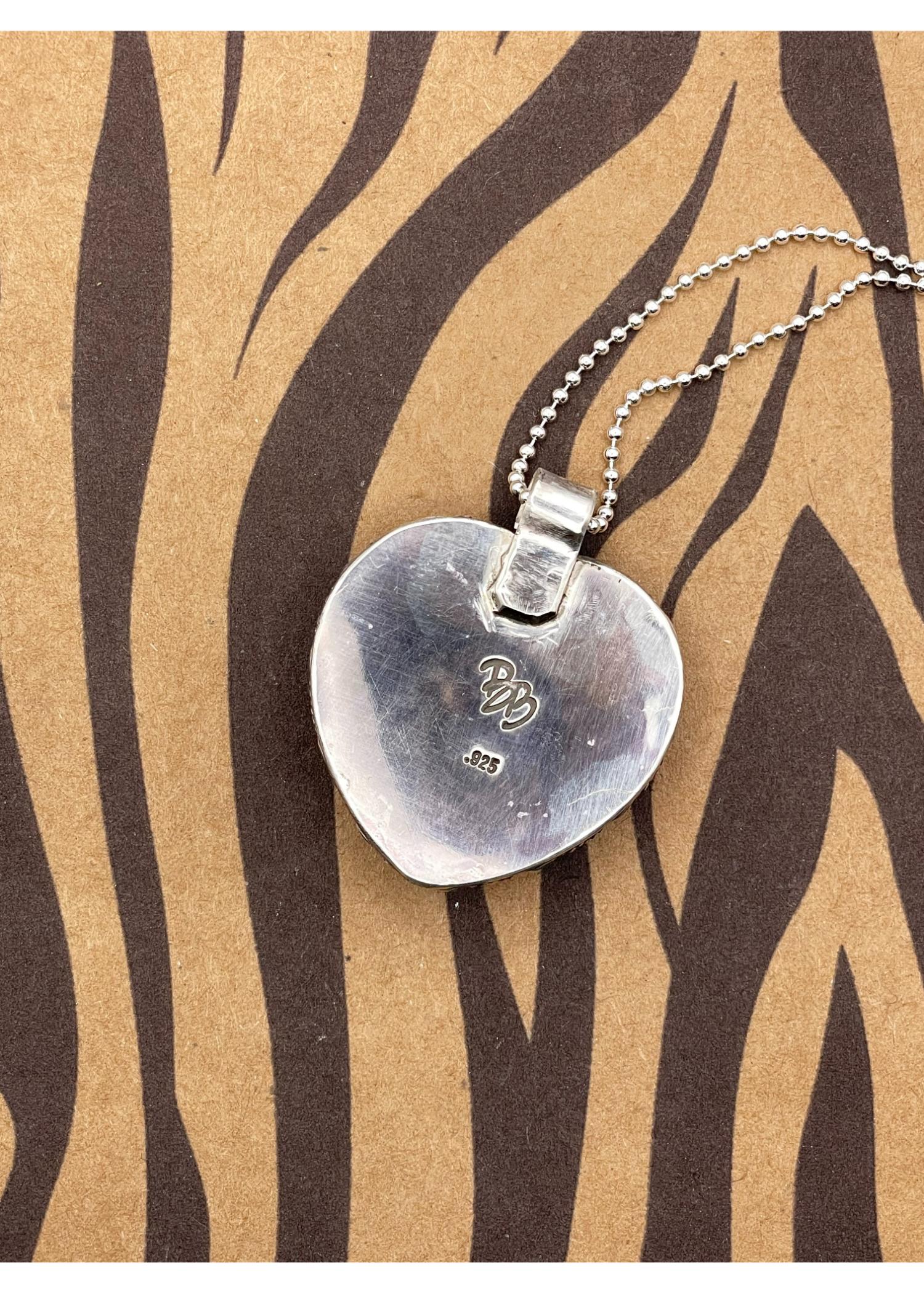 Billiard 8-Ball Heart Pendant Black