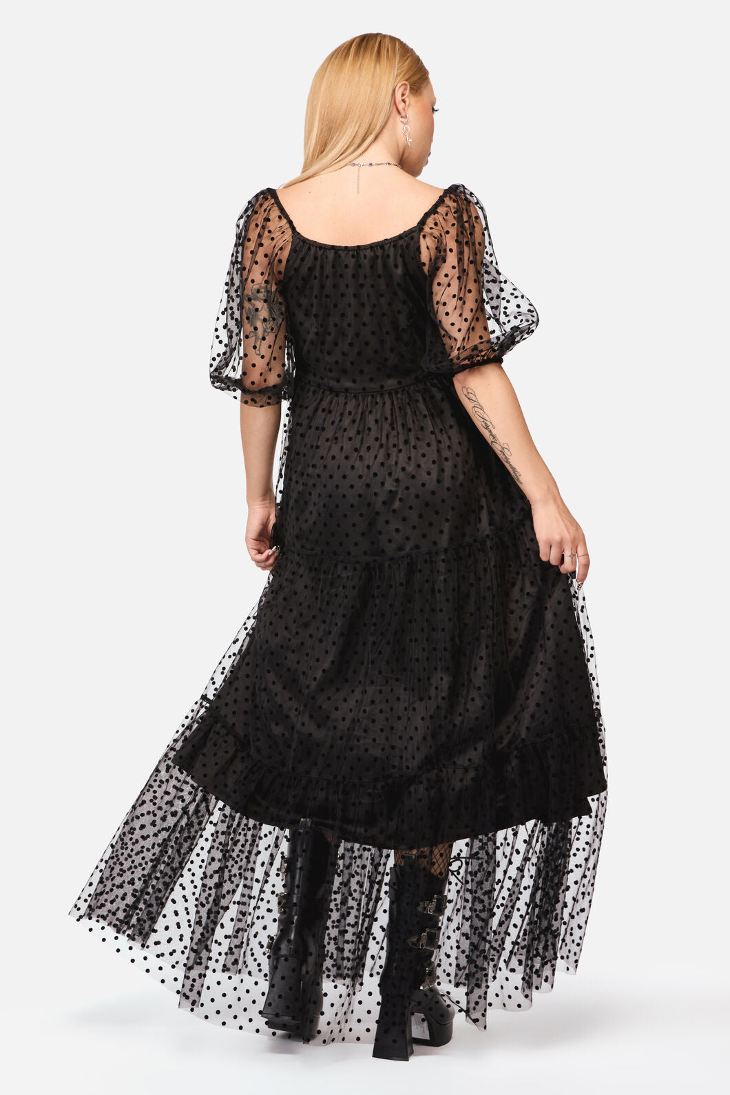 Polka Party Mesh Formal Dress