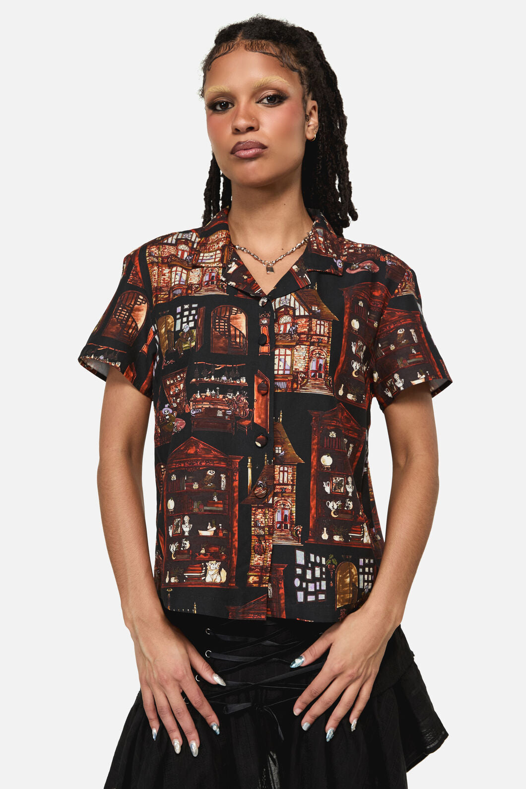 Covenstead Goth Print Blouse