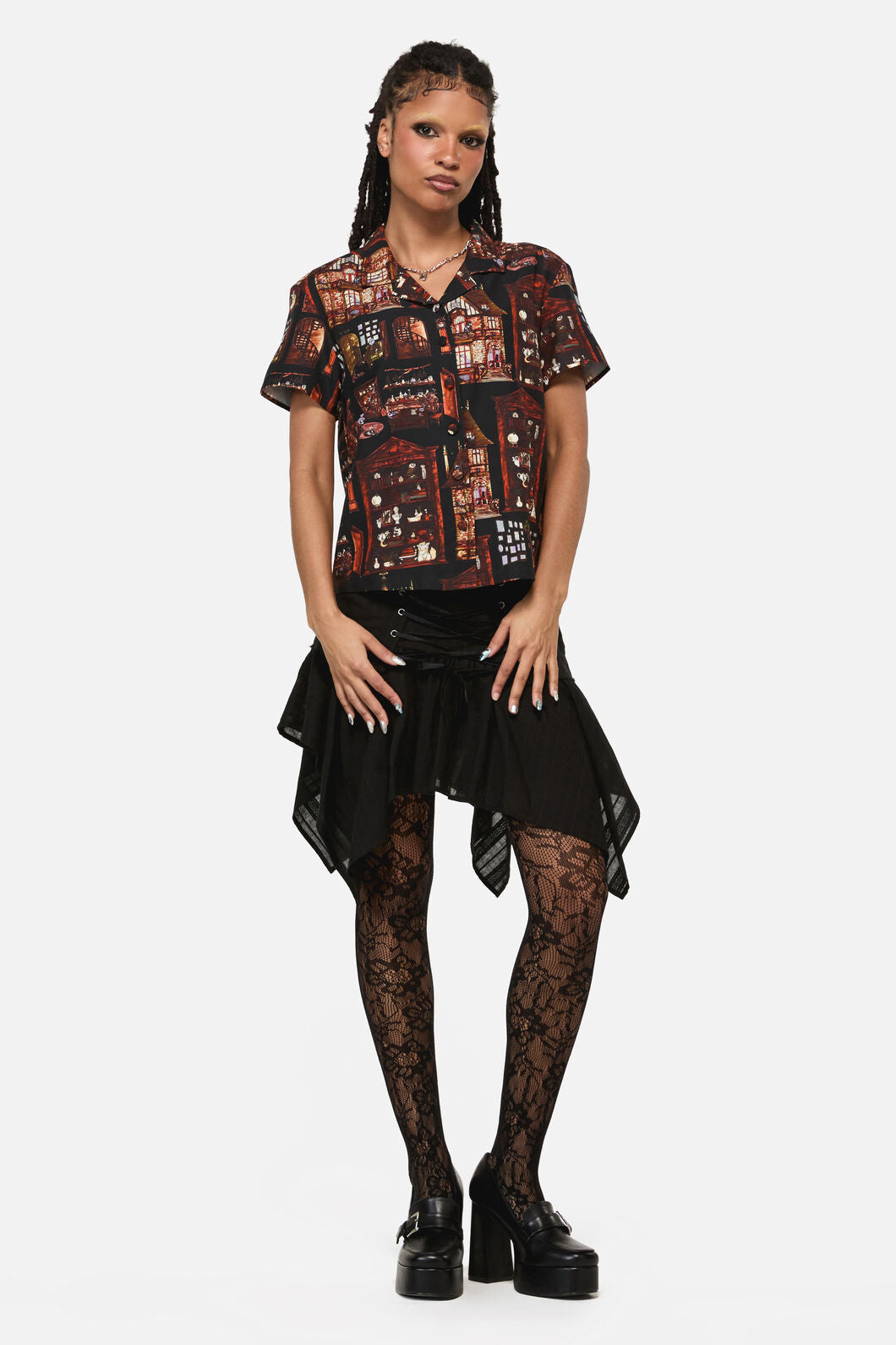 Covenstead Goth Print Blouse