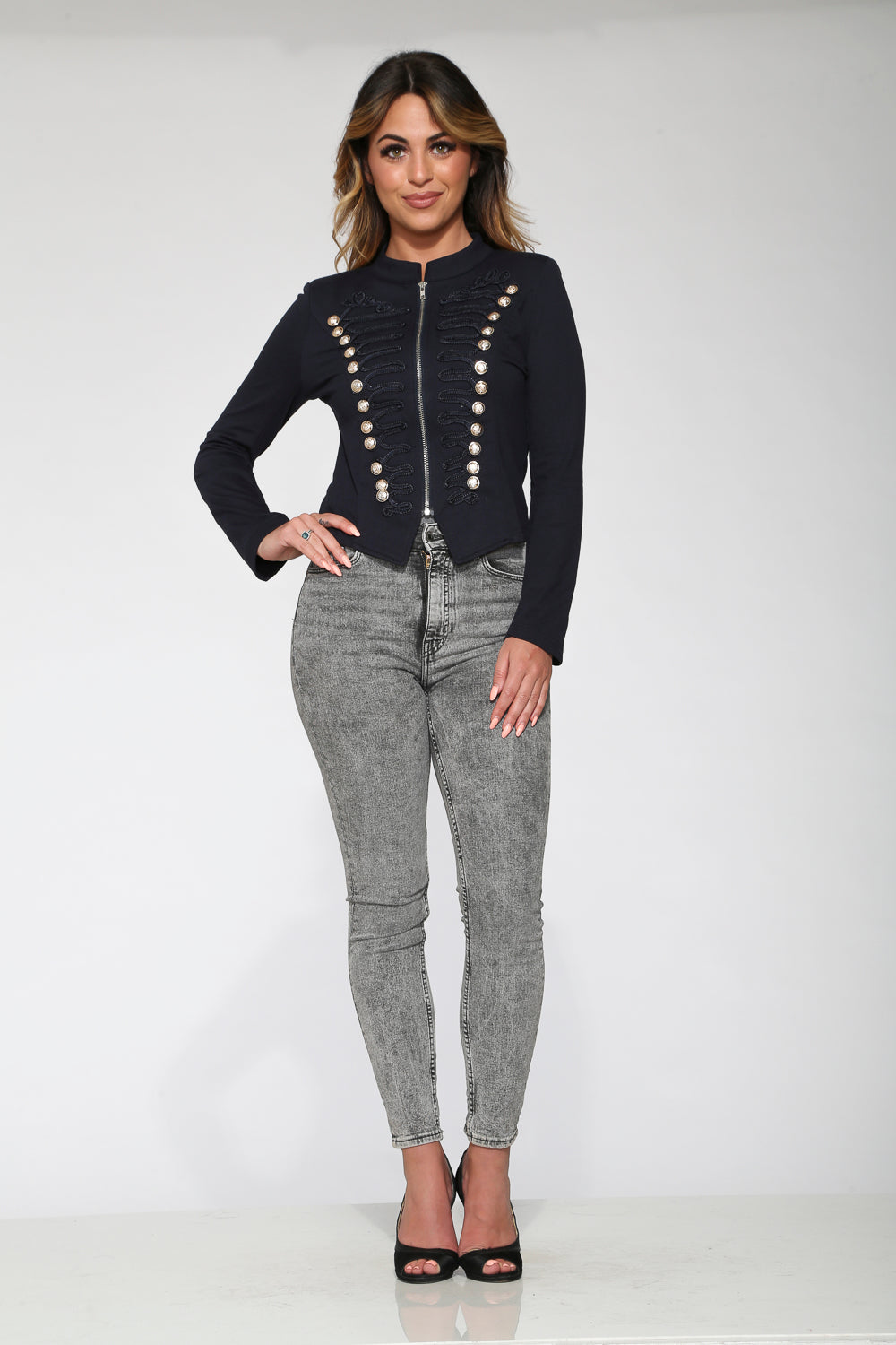 Navy Blue Military Jacket