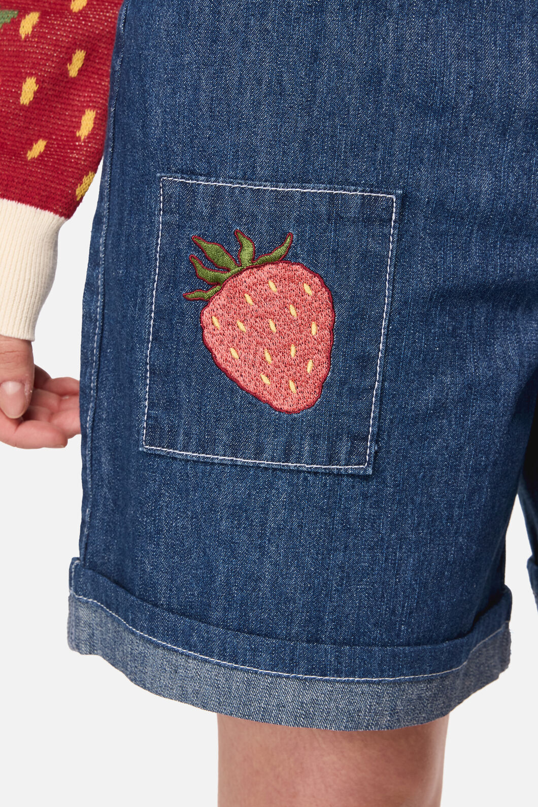 Strawberry Cat Emb Short