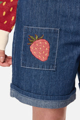 Strawberry Cat Emb Short
