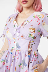 Kitsch Kitty Print Dress