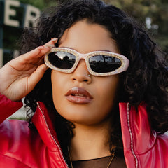 EMILY Pink Rhinestone Sunglasses
