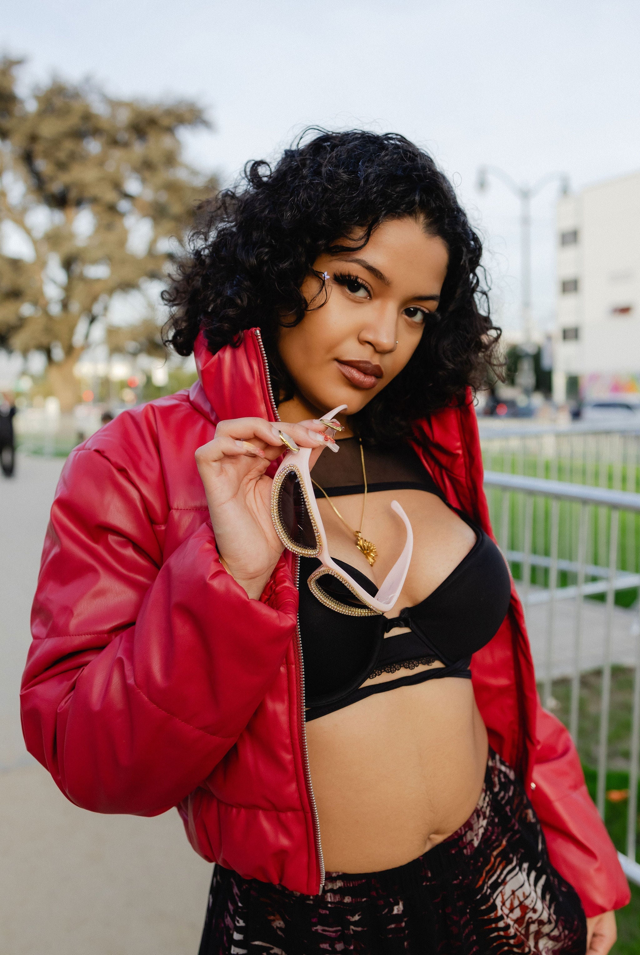 EMILY Pink Rhinestone Sunglasses