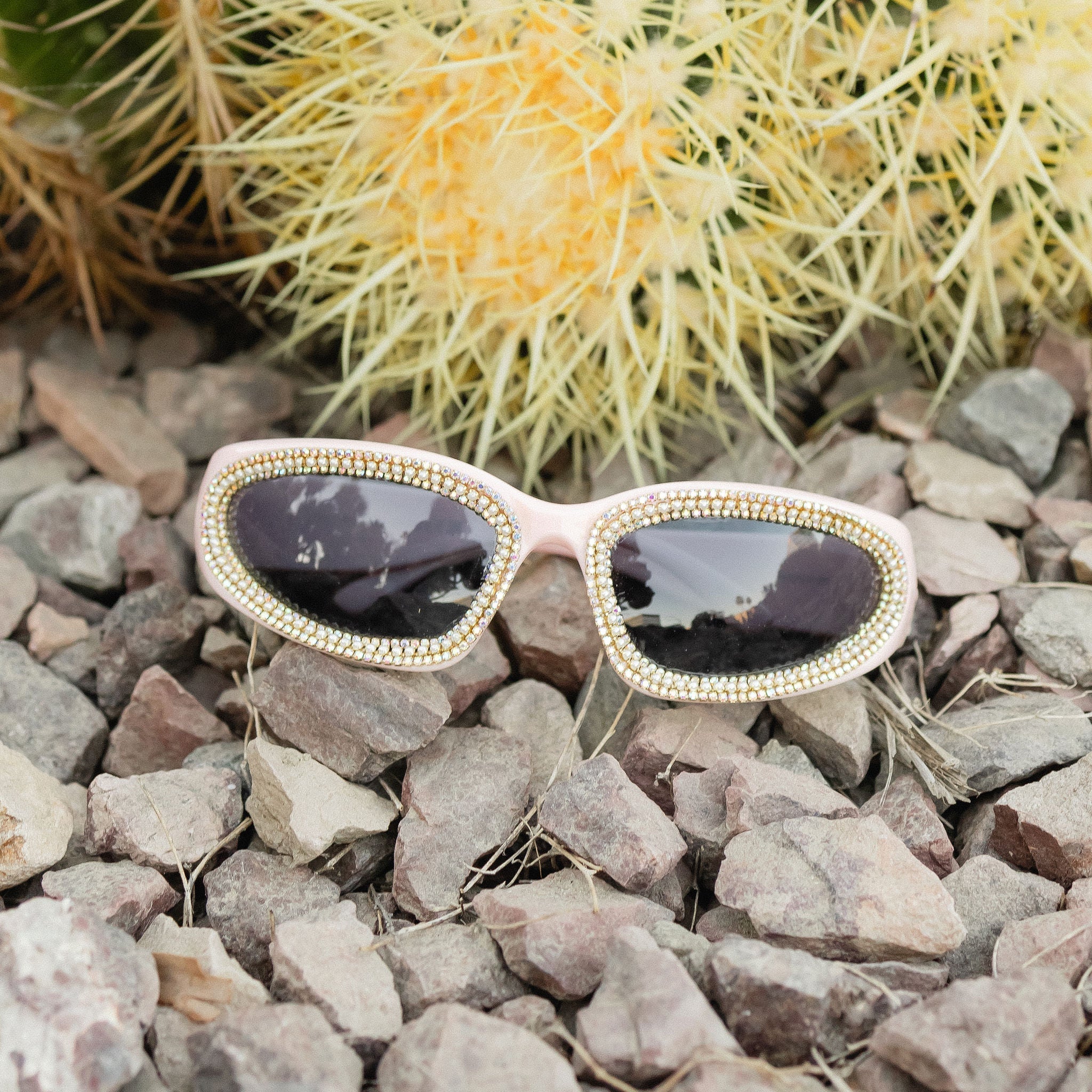 EMILY Pink Rhinestone Sunglasses