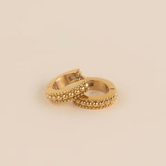 Dotted Chunky Huggie Hoop Earrings