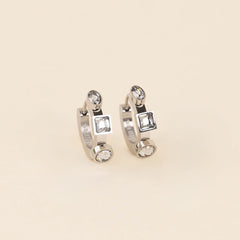 Crystal 3D Huggie Hoop Earrings
