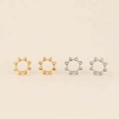 Crystal Sun Chunky Huggie Hoop Charms