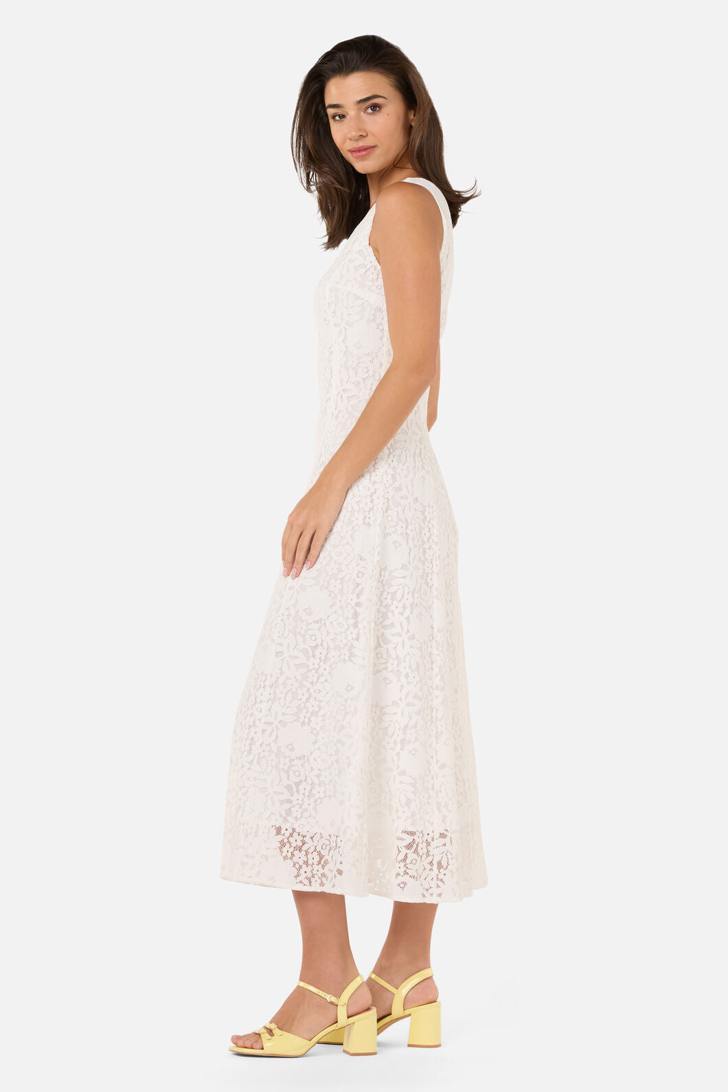 Dreamy White Lace Midi Dress