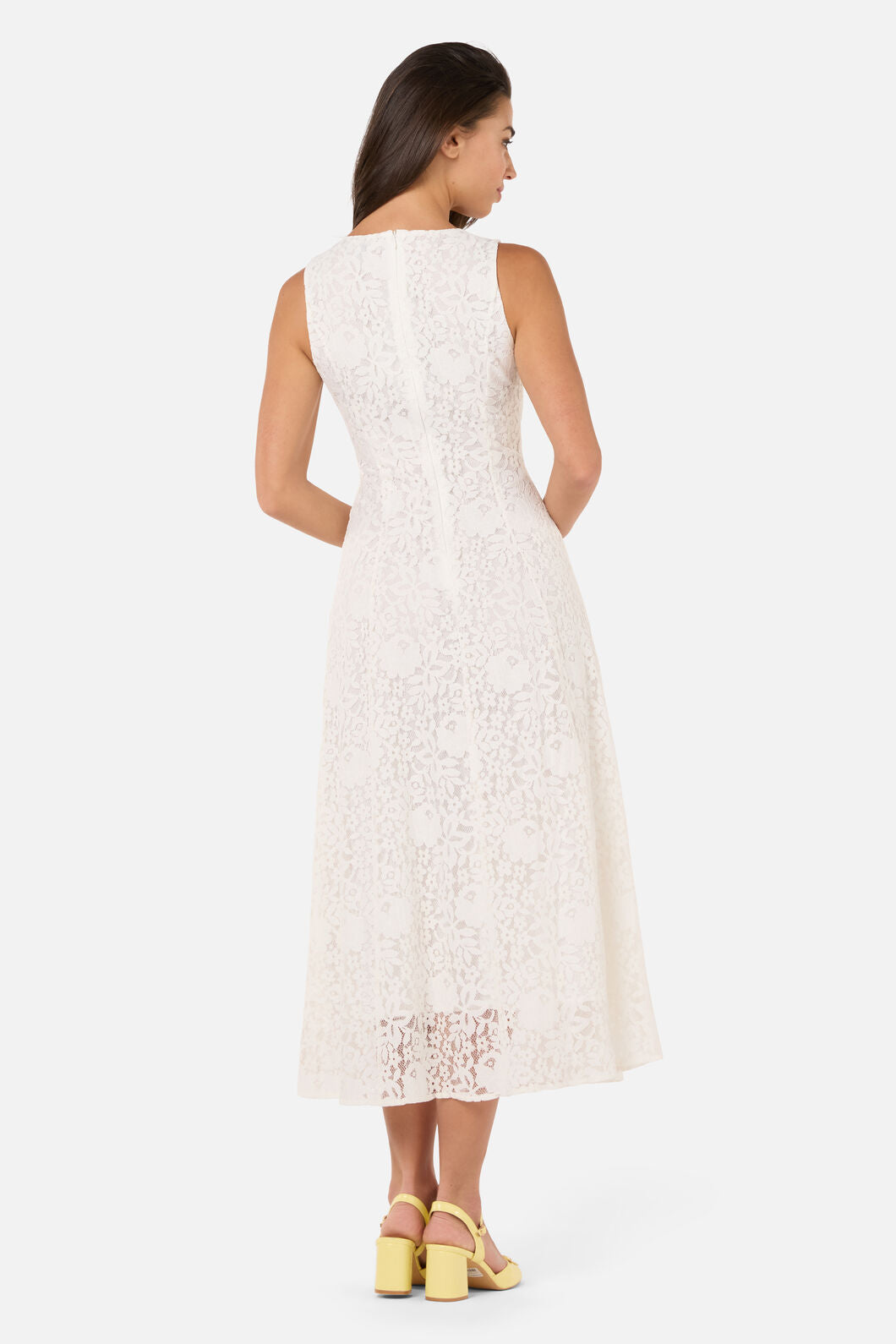 Dreamy White Lace Midi Dress
