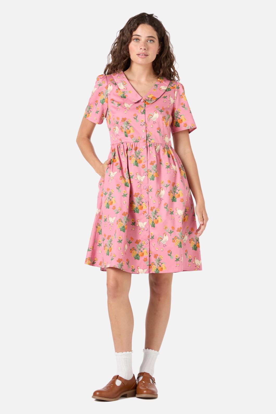 Chickens Mini Shirt Dress