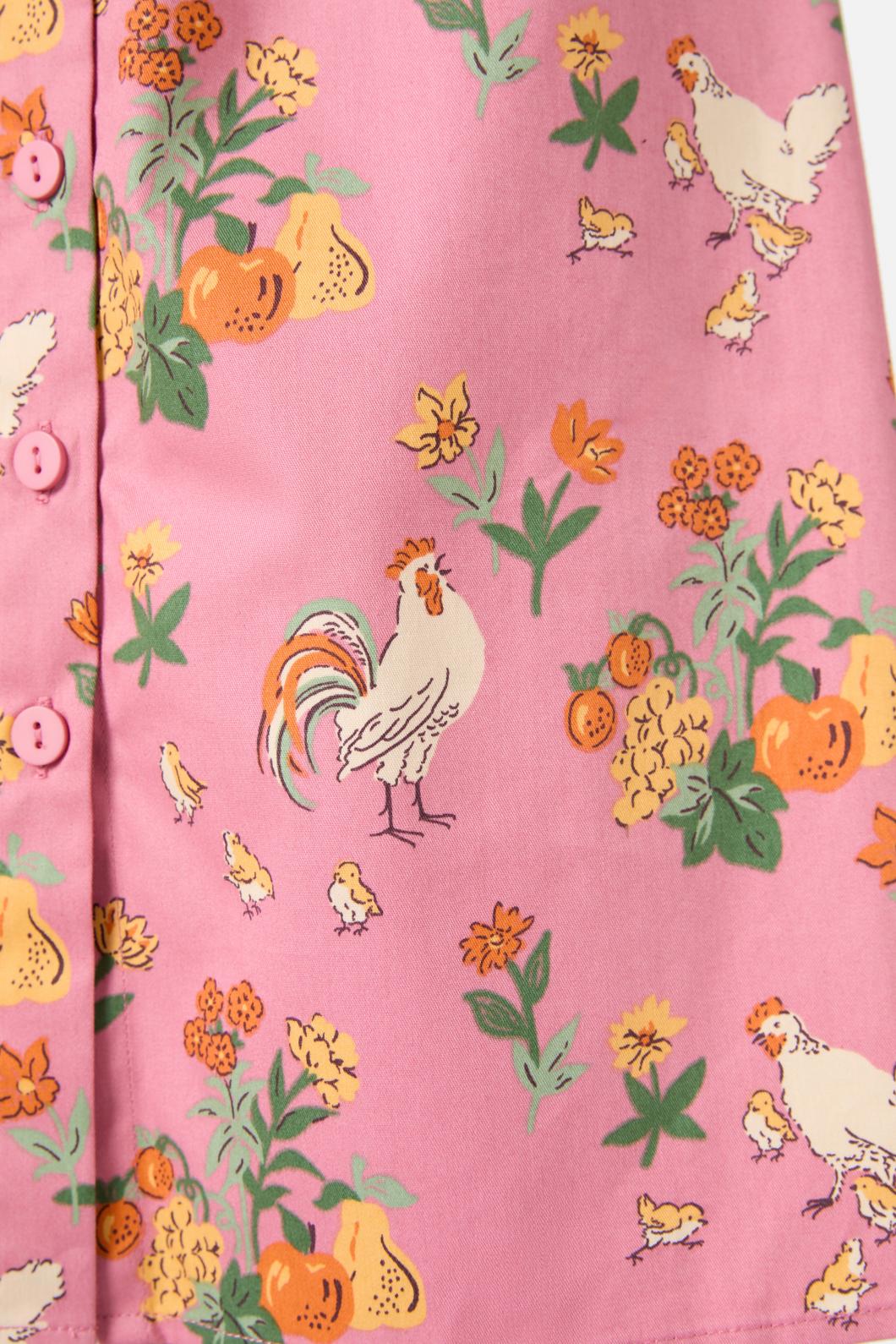 Chickens Mini Shirt Dress