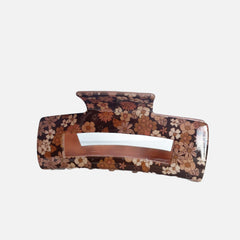 Brown Retro Floral Claw Hair Clip