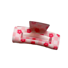 Daisy Checkered Claw Hair Clip