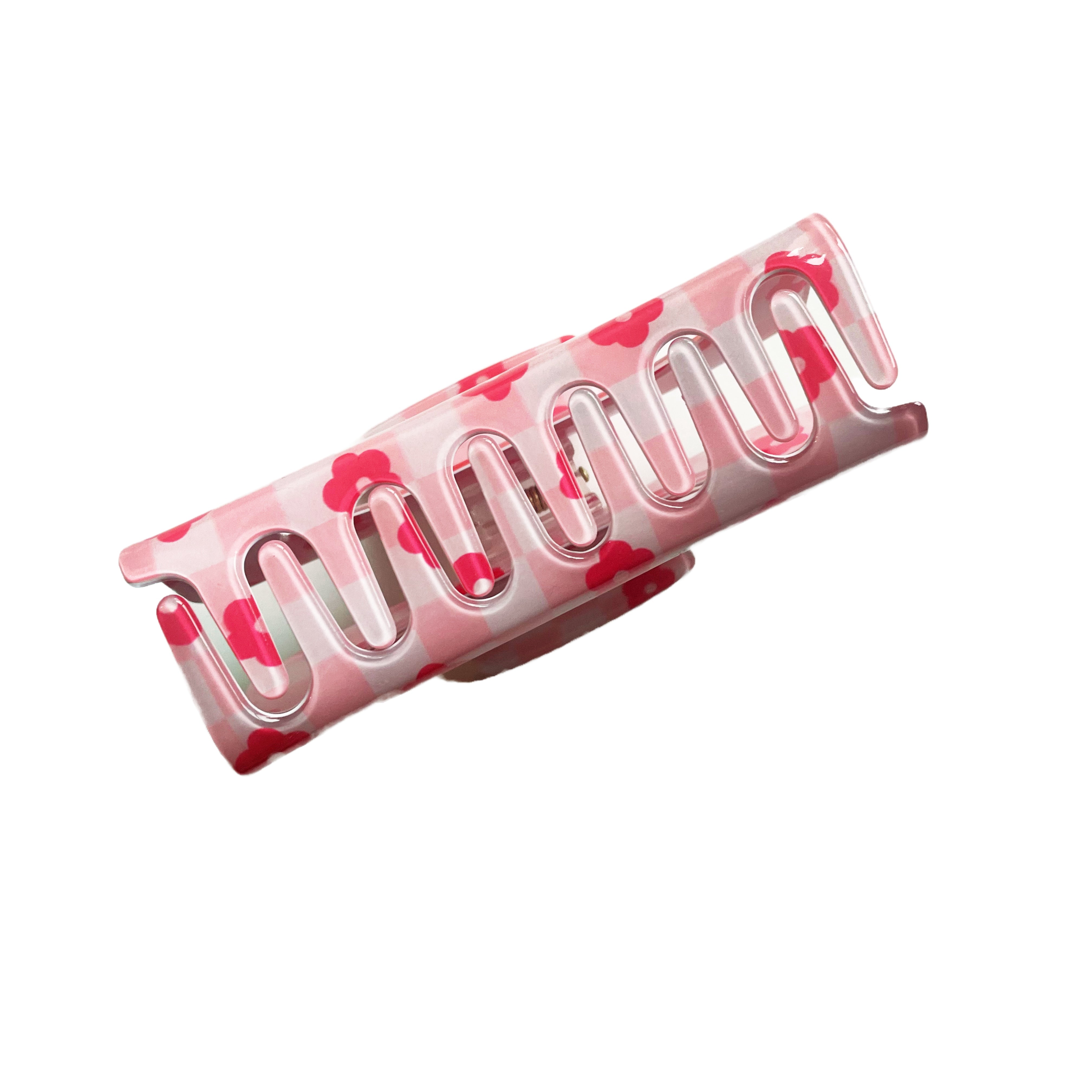 Daisy Checkered Claw Hair Clip