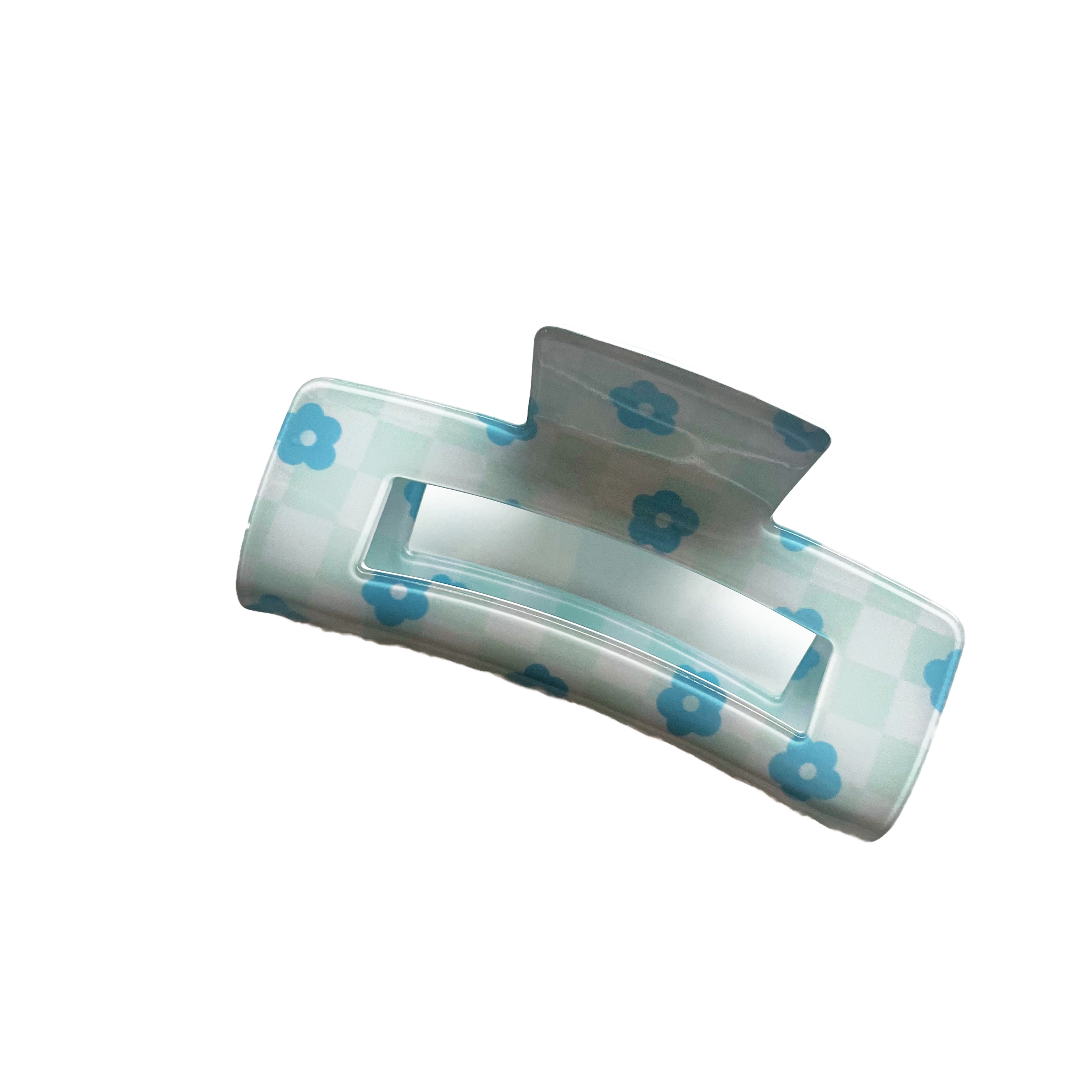 Daisy Checkered Claw Hair Clip