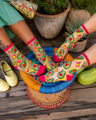 Avocado Lover Sheer Crew Sock