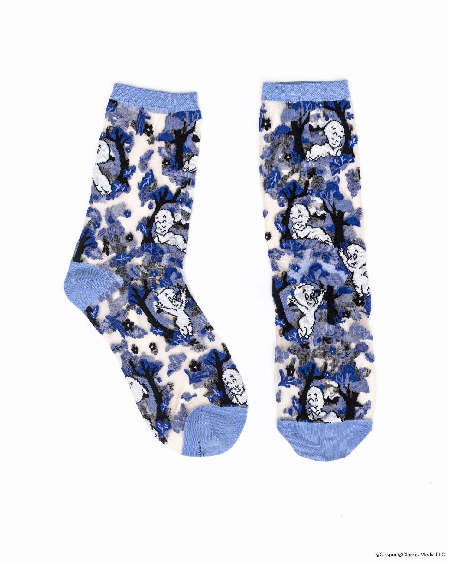 Casper and Trees Sheer Crew Sock